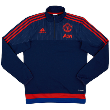 2015-16 Manchester United adidas Sweat-shirt 1/4 Zip - 8/10 - (S)