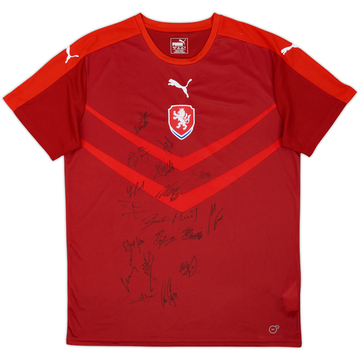 2016-18 Czech Republic Maillot Domicile/Entraînement Autographe d'équipe - 8/10 - (L)