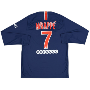 2018-19 Paris Saint-Germain Maillot Domicile ML Mbappe #7 - 10/10 - (L)