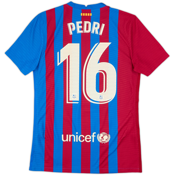 2021-22 Barcelona Maillot Domicile Authentique Pedri #16 - 10/10 - (S)