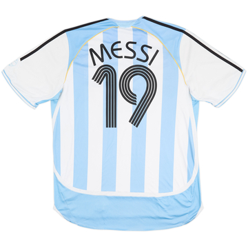 2005-07 Argentina Maillot Domicile Messi #19 - 5/10 - (XL)