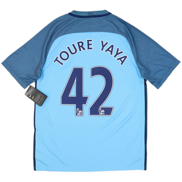 2016-17 Manchester City Maillot Domicile Toure Yaya #42 (M)