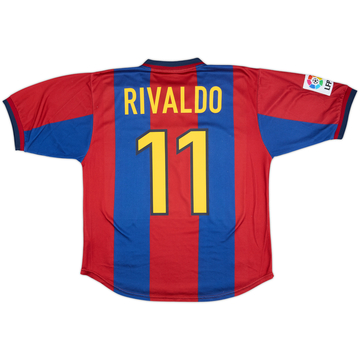 1998-00 Barcelona Maillot Domicile Rivaldo #11 - 6/10 - (M)