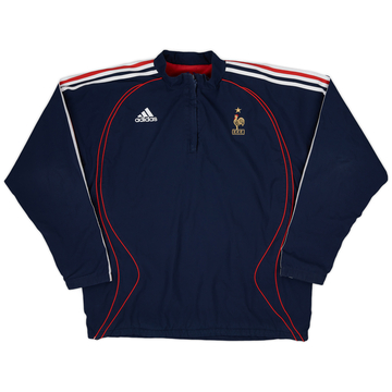 2007-08 France adidas Veste polaire réversible 1/4 zip - 8/10 - (XL)