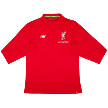 2018-19 Liverpool New Balance Haut d'entraînement 1/4 Zip – 8/10 – (L)