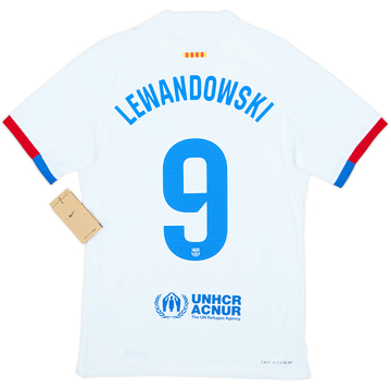2023-24 Barcelona Maillot extérieur authentique Lewandowski #9 (S)