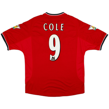 2000-02 Manchester United Maillot Domicile Cole #9 - 8/10 - (Y)
