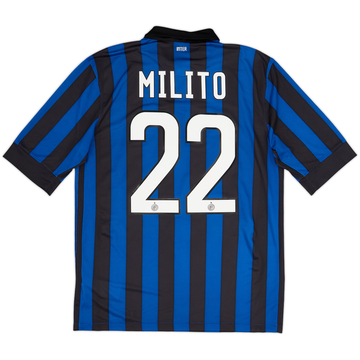 2011-12 Inter Milan Maillot Domicile Milito #22 - 8/10 - (M)