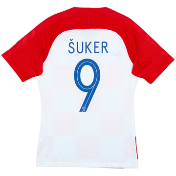 2018-19 Croatie Maillot Domicile Authentique Suker #9 - 8/10 - (M)