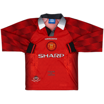 1996-98 Manchester United Maillot Domicile L/S - 6/10 - (L.Boys)