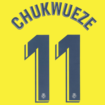 2019-20 Villarreal Domicile Chukwueze #11 Floquage