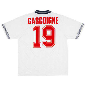 1990-92 England Maillot Domicile Gascoigne #19 - 9/10 - (L)