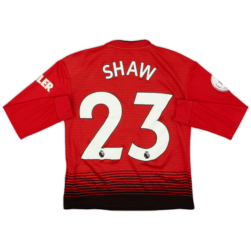 2018-19 Manchester United Maillot Domicile L/S Shaw #23 - 6/10 - (M.Boys)