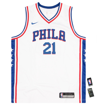 2018-19 Philadelphia 76ers Embiid #21 Maillot domicile Nike Swingman Y - Neuf avec étiquettes