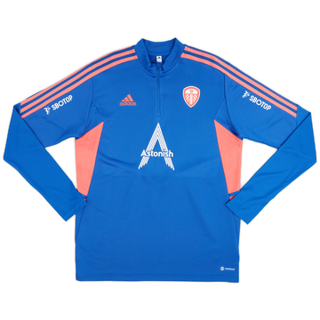 2022-23 Leeds United adidas Haut d'entraînement 1/4 zip - État neuf