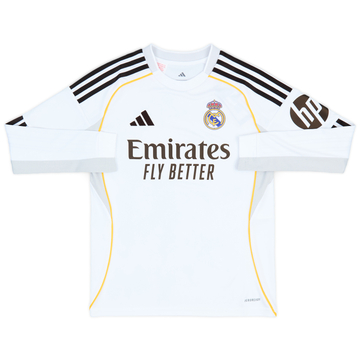 2025-26 Real Madrid Maillot Domicile L/S (KIDS)