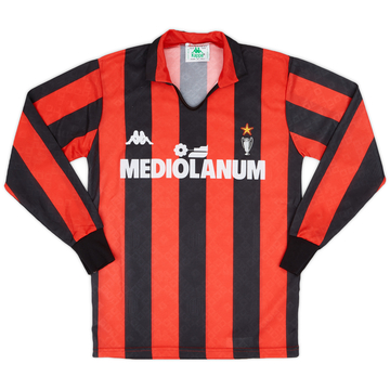 1988-89 AC Milan Maillot Domicile Manches Longues - 9/10 - (S)