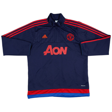 2015-16 Manchester United adidas Haut d'entraînement 1/4 zip - 8/10 - (XL)