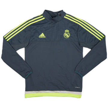 2015-16 Real Madrid adidas Haut d'entraînement 1/4 zip - 8/10 - (M)