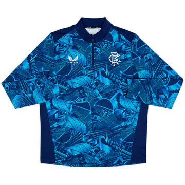2023-24 Rangers Castore Haut d'entraînement 1/4 zip Imprimé Stadium (XL)