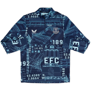 2024-25 Everton Castore Haut 1/4 Zip Avant-match (Enfant)