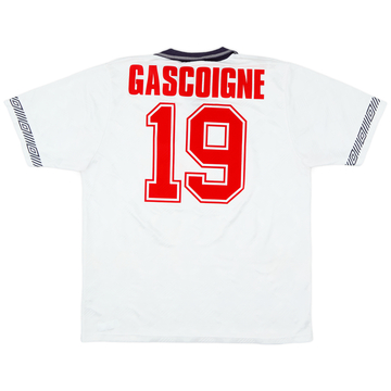 1990-92 England Maillot Domicile Gascoigne #19 - 8/10 - (XL)