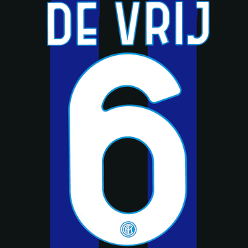 2020-21 Inter Milan Domicile De Vrij #6 Set de flocage