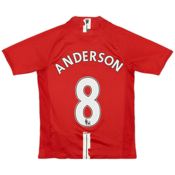 2007-09 Manchester United Maillot domicile Anderson #8 - 5/10 - (L.Boys)