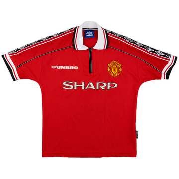 1998-00 Manchester United Maillot Domicile - 8/10 - (XL.Boys)