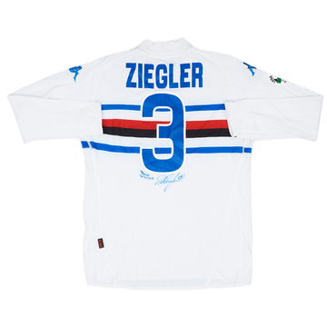 2007-08 Sampdoria Maillot de match Coppa Italia signé extérieur L/S Ziegler #3
