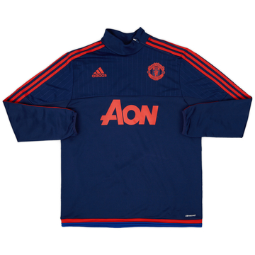 2015-16 Manchester United adidas Haut d'entraînement 1/4 zip - 8/10 - (L)
