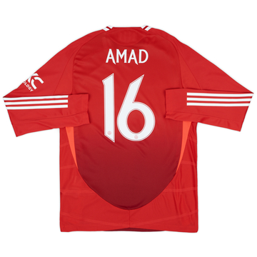 2024-25 Manchester United Maillot Domicile Authentique Manches longues Amad #16