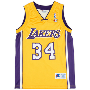 1999-04 LA Lakers O'Neal #34 Champion Maillot domicile (Très bon état) XS