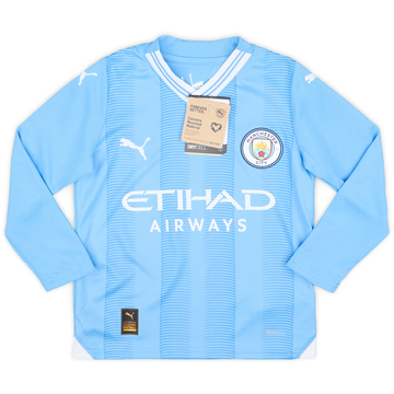 2023-24 Manchester City Maillot domicile manches longues (5-6 ans)