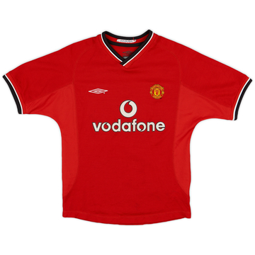 2000-02 Manchester United Maillot Domicile - 8/10 - (S.Boys)