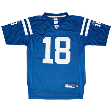 2007 Indianapolis Colts Manning #18 Reebok Maillot domicile On Field - 9/10 - (L.Boys)