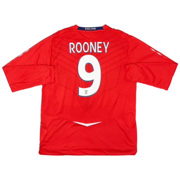 2008-10 England Extérieur L/S Maillot Rooney #9 – 9/10 – (XL)