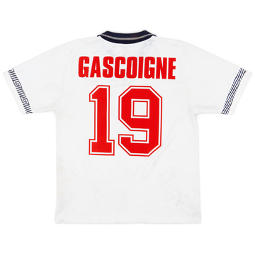 1990-92 England Maillot domicile Gascoigne #19 - 5/10 - (S)