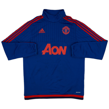2015-16 Manchester United adidas Haut d'entraînement 1/4 Zip - 8/10 - (L)