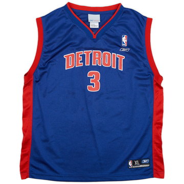 2002-06 Detroit Pistons Wallace #3 Reebok Maillot extérieur - 7/10 - (XL.Boys)