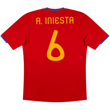 2009-10 Spain Maillot Domicile A.Iniesta #6 - 8/10 - (S)