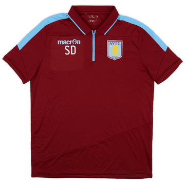 2013-14 Aston Villa Modèle personnel Macron 1/4 Zip Maillot d'entraînement SD' - 8/10 - (L)
