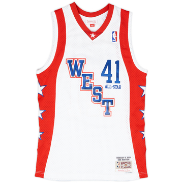 2004 NBA All-Star Game Team West Nowitzki #41 Maillot Mitchell & Ness Hardwood Classics Swingman - 7/10 - (S)