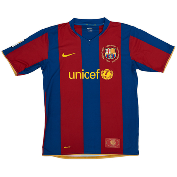 2007-08 Barcelona Maillot Domicile - 7/10 - (XL Garçon)