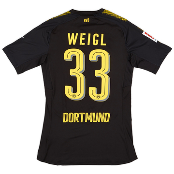 Maillot extérieur 2017-18 Borussia Dortmund de match Weigl #33