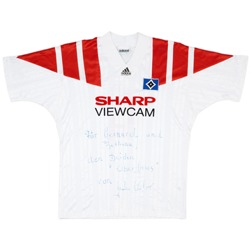 Maillot domicile Hamburg 1993-94, maillot de match, signé #4 (Kober)