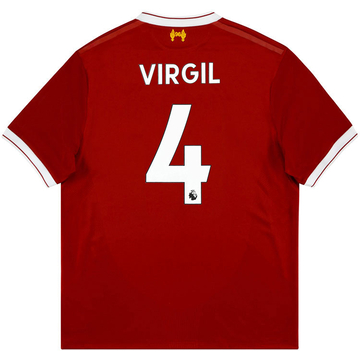 2017-18 Liverpool 125 ans Maillot Domicile Virgil #4 - 6/10 - (S)