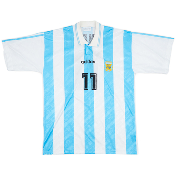 1995 Argentina Maillot Domicile Porté en Match Finale Coupe des Confédérations Rambert #11
