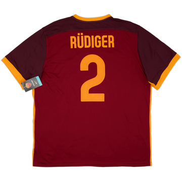 2015-16 Roma Maillot Domicile Rudiger #2 (XXL)