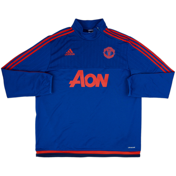 2015-16 Manchester United adidas Haut d'entraînement 1/4 Zip - 8/10 - (XL)